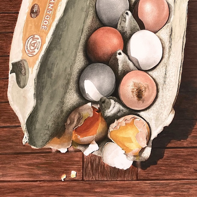 Oh shit!, 2024, Aquarell, 100 x 82 cm