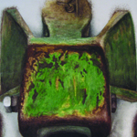 Milcheis, 2003, Aquarell, 135 x 96 cm